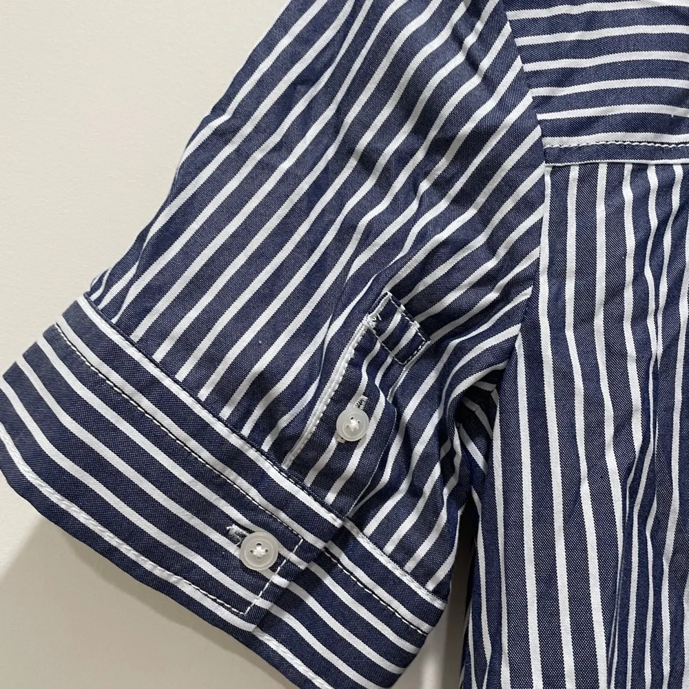 Everlane Daytripped Blue Pinstripe Button Up Shirt Dress - Picture 11 of 11